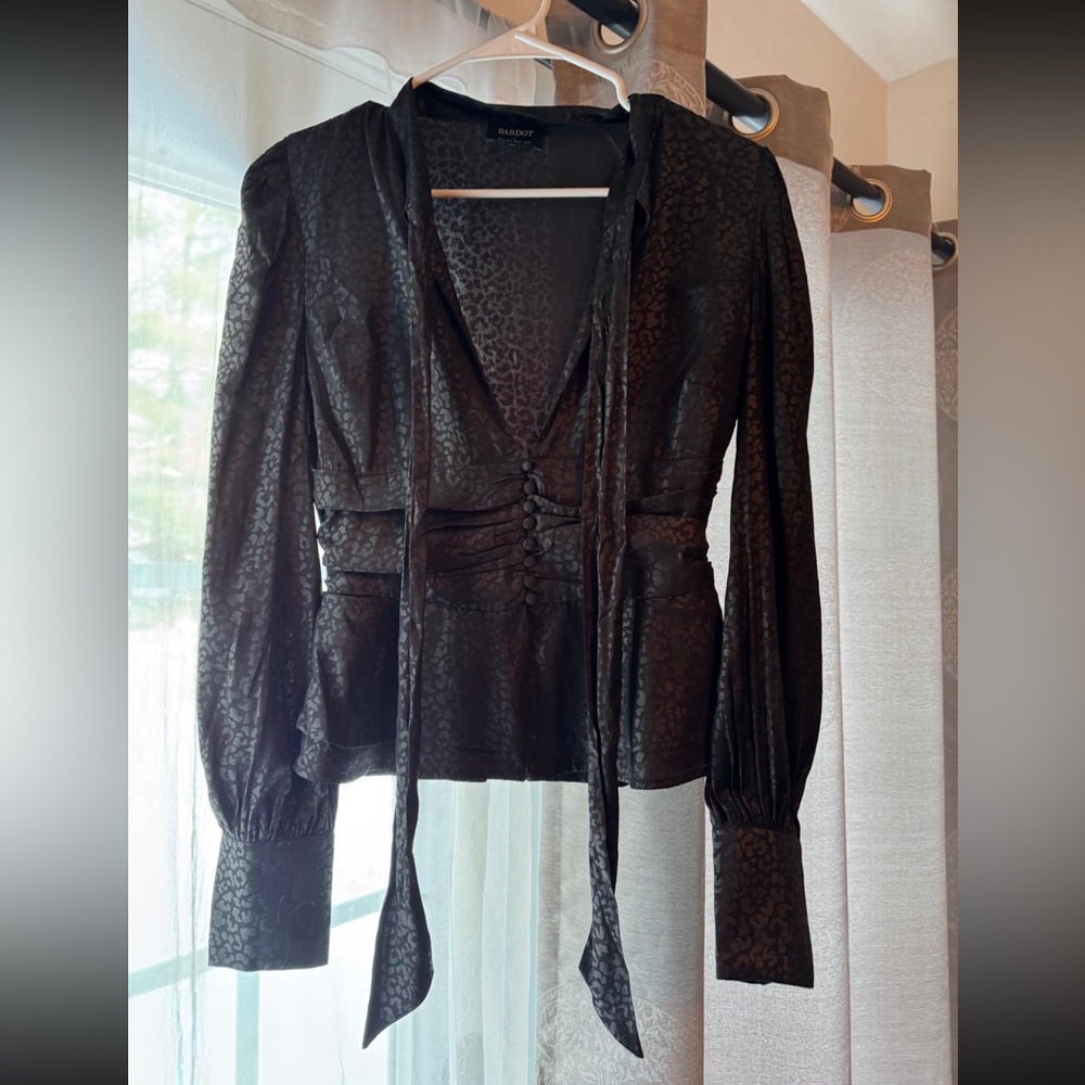 Black Bardot Sexy Blouse